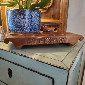 Indonesian Candle Tea Light Wooden Holder Vintage Gado Gado Atlanta